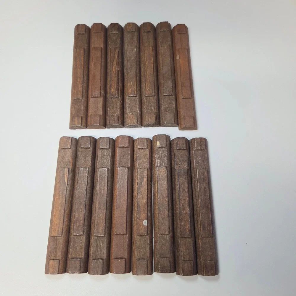 Lincoln Logs Vintage Wood Small Flat Slats Brown Replacement Pieces Lot of 15